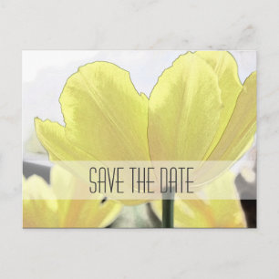 Cartão Postal De Anúncio Salve a data, arte de foto de flores de tulipa ama
