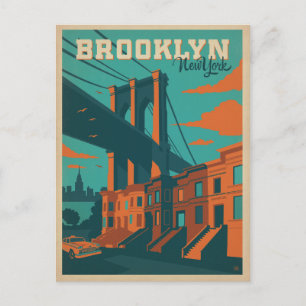 Cartão Postal De Anúncio Salve a Data Brooklyn, NY