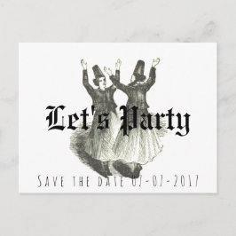 Cartão Postal De Anúncio Salve a data, casamento offbeat, vamos festejar