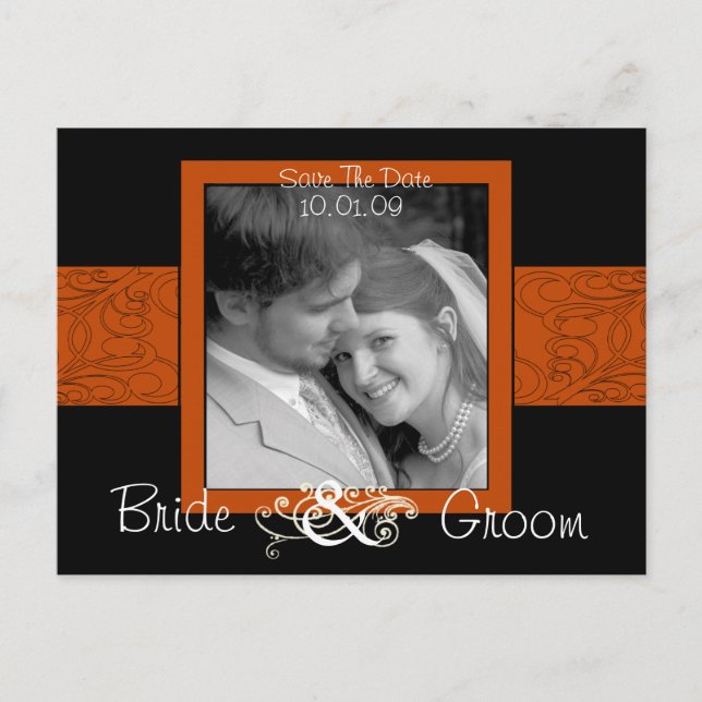 Cartão Postal De Anúncio Salve a Data com a Sua Foto (Frente)