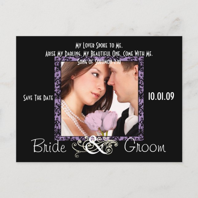 Cartão Postal De Anúncio Salve a Data com a Sua Foto (Frente)