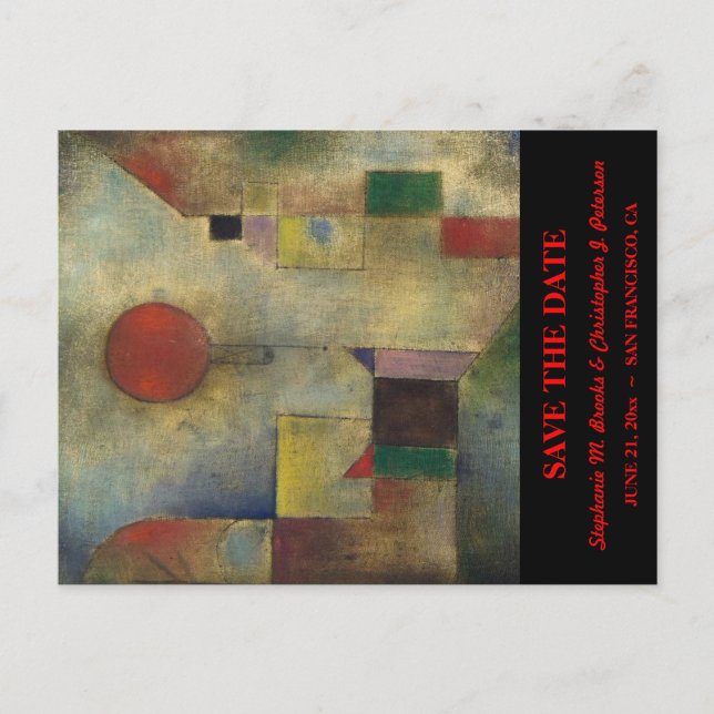 Cartão Postal De Anúncio Salve a Data com "Balão Vermelho" / Site (Frente)