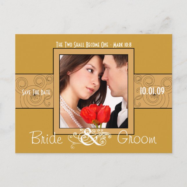 Cartão Postal De Anúncio Salve a data com sua foto (Frente)