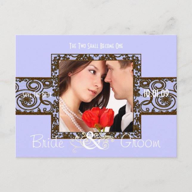 Cartão Postal De Anúncio Salve a data com sua foto (Frente)