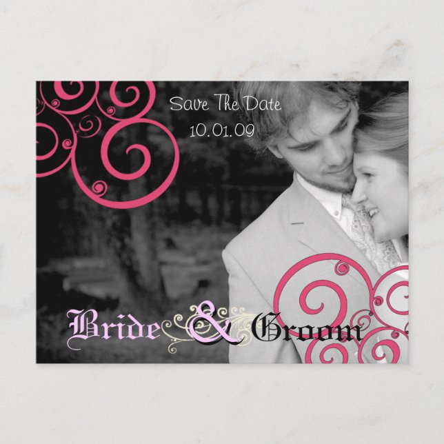 Cartão Postal De Anúncio Salve a Data com sua Foto (Frente)