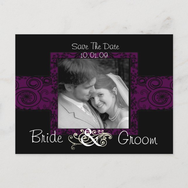 Cartão Postal De Anúncio Salve a data com sua foto (Frente)