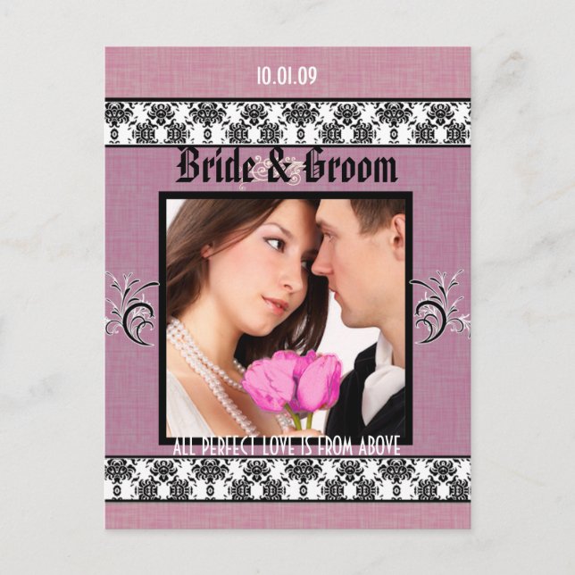 Cartão Postal De Anúncio Salve a data com sua foto (Frente)