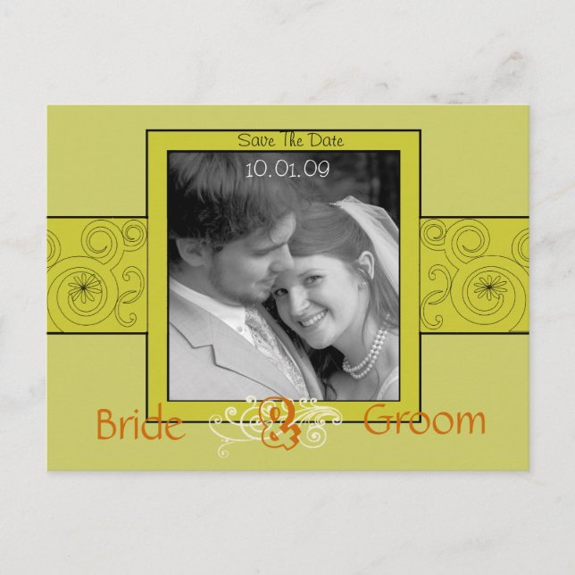 Cartão Postal De Anúncio Salve a data com sua foto (Frente)