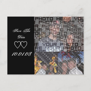 Cartão Postal De Anúncio Salve a data com suas fotos -