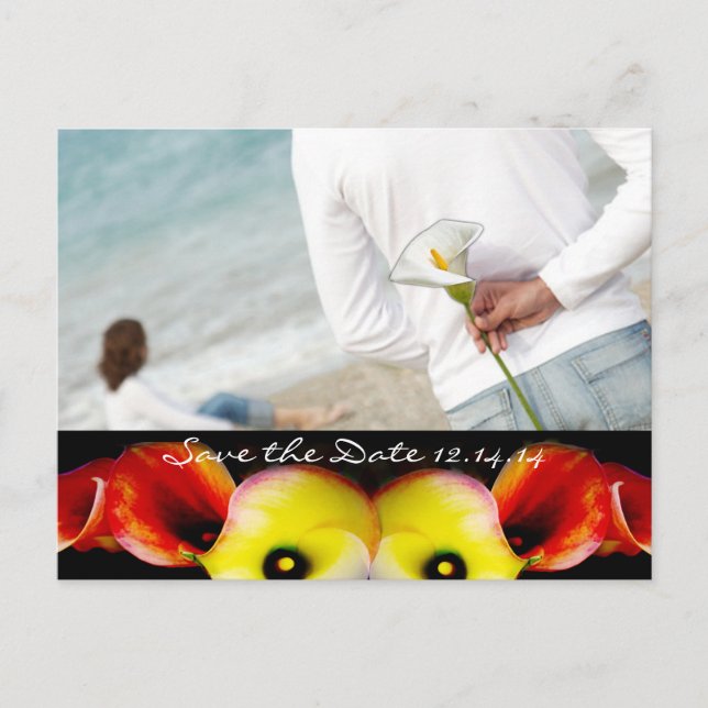 Cartão Postal De Anúncio Salve a data com suas fotos (Frente)