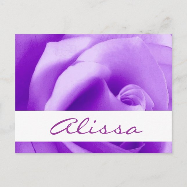 Cartão Postal De Anúncio Salve a Data Dreamy Purple Rose V22A (Frente)