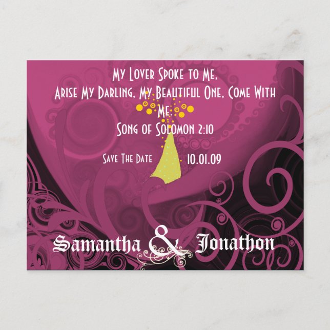 Cartão Postal De Anúncio Salve A Data Elegante Cala Lily (Frente)