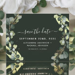Cartão Postal De Anúncio Salve a data Eucalyptus Greenery Succulent<br><div class="desc">Eucalyptus Greenery Succulent Botanical Watercolor Spring Wedding Save the Date Card em fundo branco - inclui uma bela e elegante tipografia com folhas botânicas modernas e verde para a celebração especial do Dia do Casamento.</div>