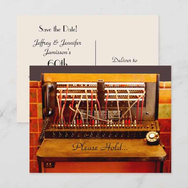 Cartão Postal De Anúncio Salve a Data Festa de 60º Aniversário (Frente/Verso)