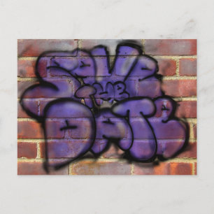 Cartão Postal De Anúncio Salve a Data Grafite