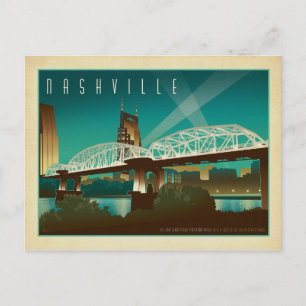 Cartão Postal De Anúncio Salve a Data Nashville, TN - Ponte Shelby St.