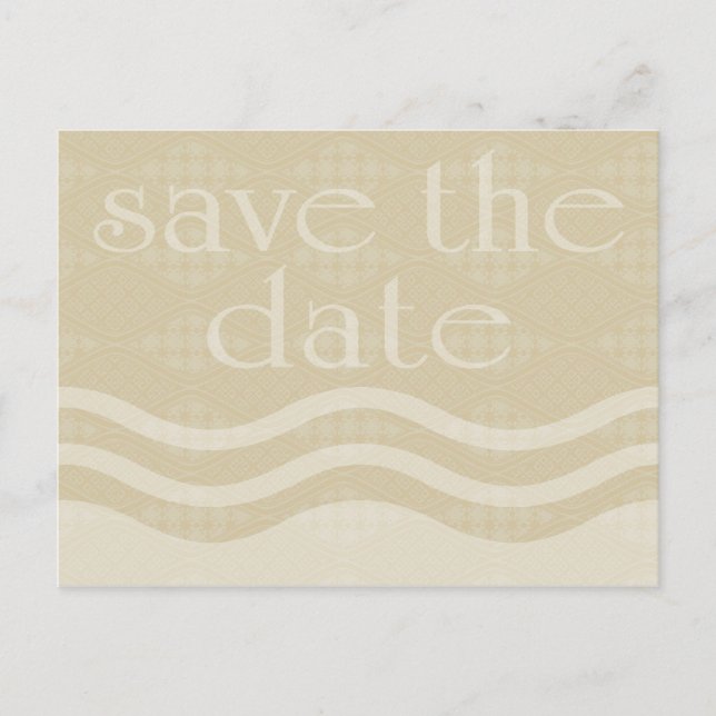 Cartão Postal De Anúncio salve a data : ondas estampadas : (Frente)