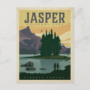 Cartão Postal De Anúncio Salve a Data Parque Nacional Jasper, Alberta