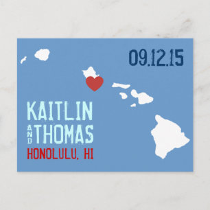 Cartão Postal De Anúncio Salve a data - personalizável - Havaí