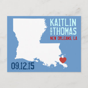 Cartão Postal De Anúncio Salve a data - personalizável - Louisiana