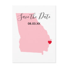 Salve a Data Pink Georgia Coração Vermelho