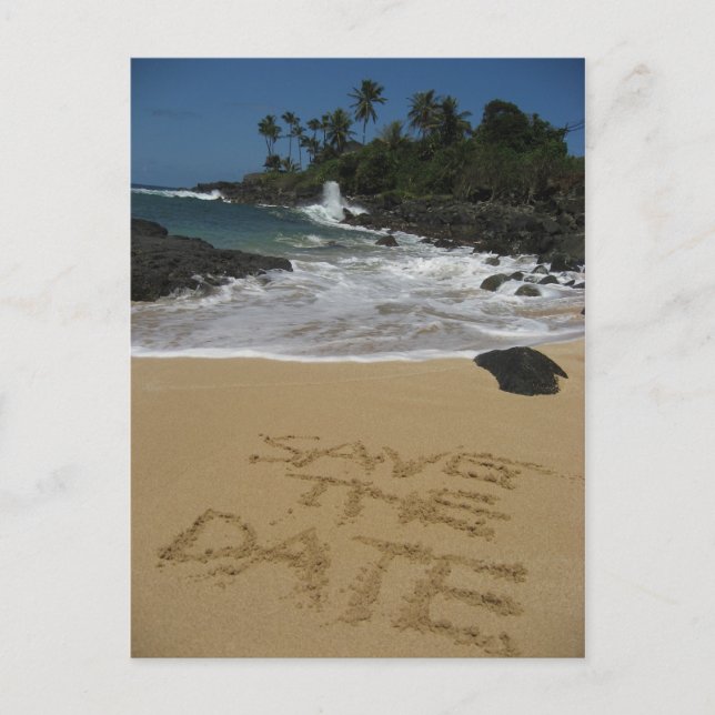 Cartão Postal De Anúncio Salve A Data - Praia (Frente)