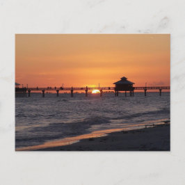 Cartão Postal De Anúncio Salve a Data\Praia do Pôr do Sol Personalizável