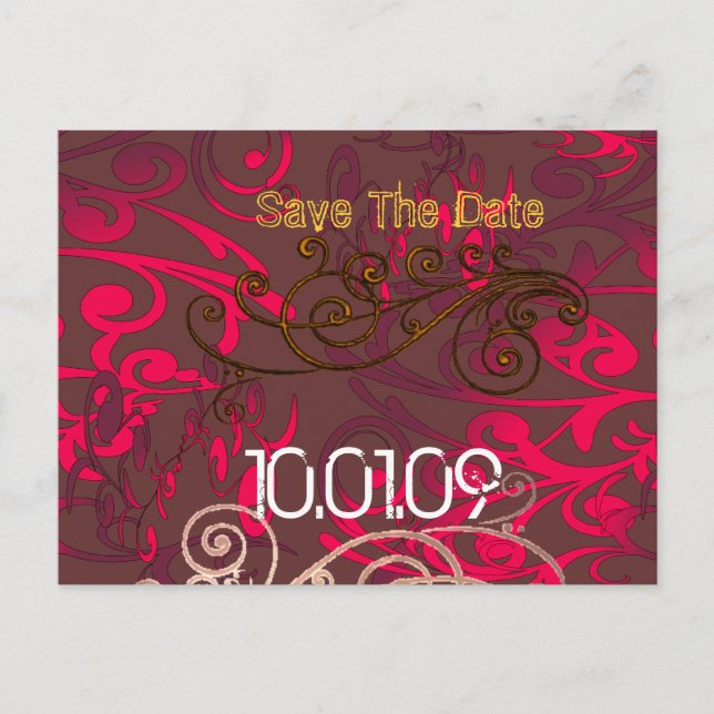 Cartão Postal De Anúncio Salve a Data - Redemoinho Danificado - (Frente)