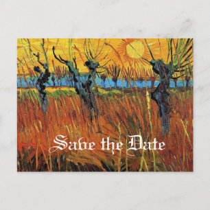 Cartão Postal De Anúncio Salve a data Salgueiros ao Pôr-do-Sol por van Gogh