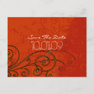 Cartão Postal De Anúncio Salve a Data - Tree Swirls -