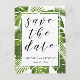 Cartão Postal De Anúncio Salve a data tropical | Cartaz de casamento