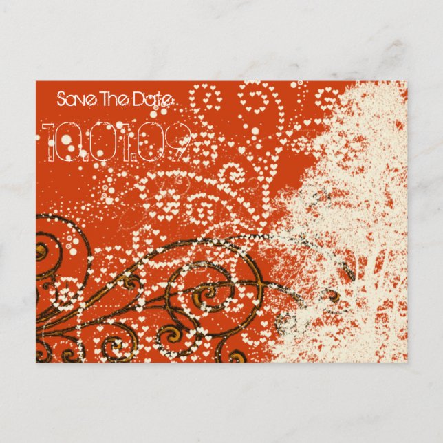 Cartão Postal De Anúncio Salve as espirais de data- árvore (Frente)