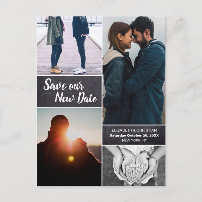 Cartão Postal De Anúncio Salve nossos novos cartões-postais de casamento co (Frente)