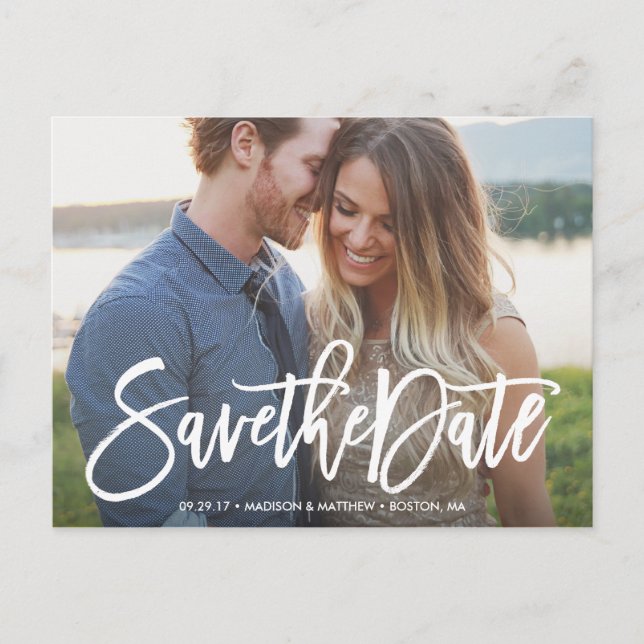 Cartão Postal De Anúncio Salve o Cartão-Postal de Data Bruto (Frente)