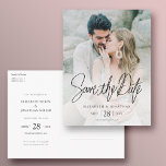 Cartão Postal De Anúncio Salve o Cartão-Postal de Data com Foto<br><div class="desc">Esta simples e na moda, foto moderna, salvar a data do cartão postal do casamento contém um texto preto elegante na frente com uma mensagem 'Salvar a Data' em seu nome, data e local do casamento. No verso, você pode decidir excluir as linhas das informações do destinatário se preferir uma...</div>