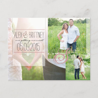 Cartão Postal De Anúncio Salve o Cartão-Postal de Data do Casamento