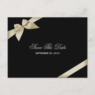 Cartão Postal De Anúncio Salve o Casamento com Fita de Creme 3