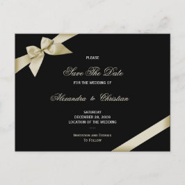 Cartão Postal De Anúncio Salve o Casamento com Fita de Creme 4