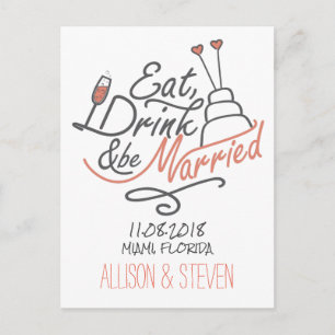 Cartão Postal De Anúncio Salve o design de data.