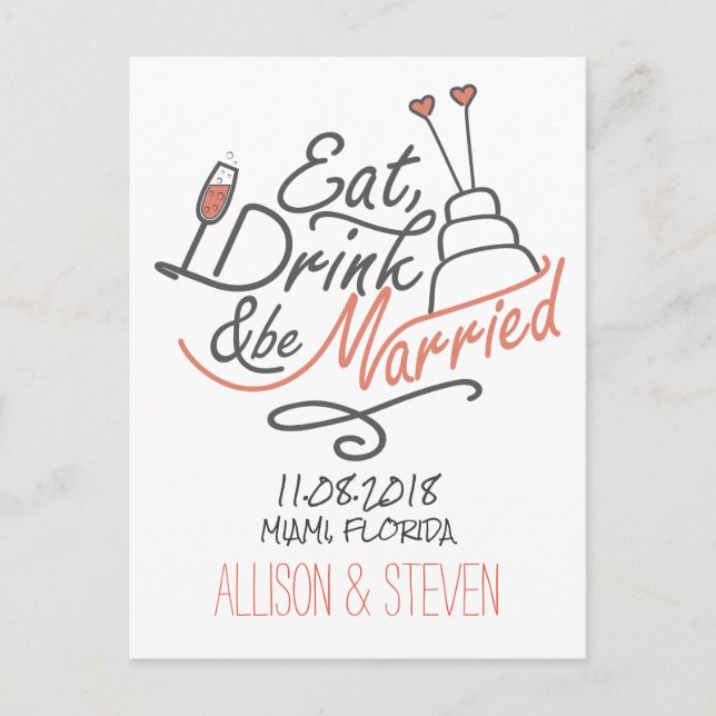 Cartão Postal De Anúncio Salve o design de data. (Frente)