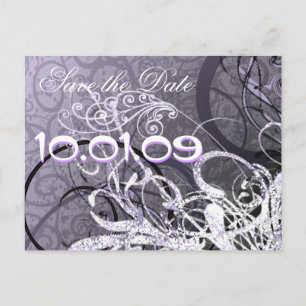 Cartão Postal De Anúncio Salve O Dia Corações Lavanda