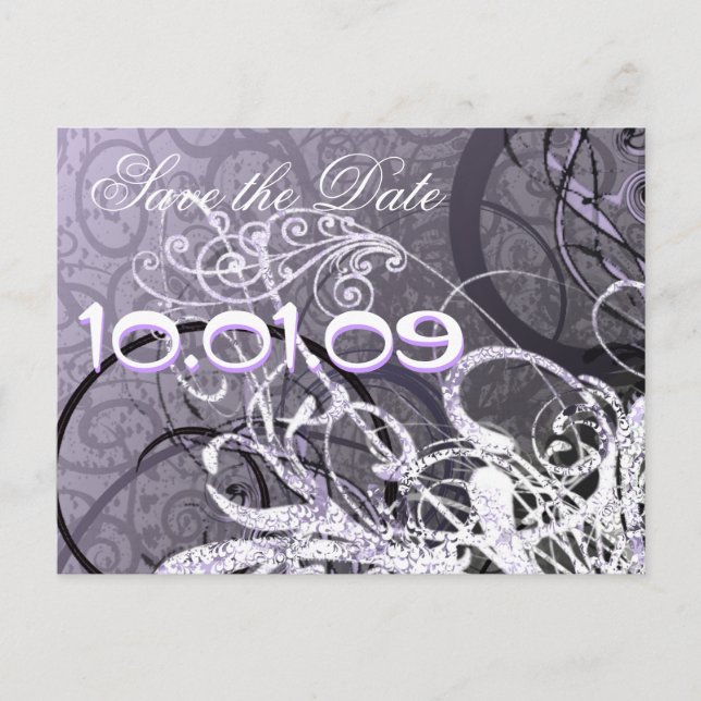 Cartão Postal De Anúncio Salve O Dia Corações Lavanda (Frente)