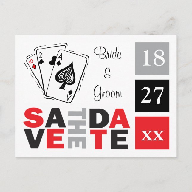 Cartão Postal De Anúncio Salve O Encontro Em Las Vegas Casando Casino Ann (Frente)