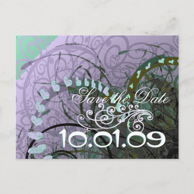 Cartão Postal De Anúncio Salve Os Corações Da Data Sage - (Frente)