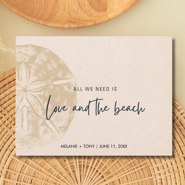 Cartão Postal De Anúncio Sand Dollar Beach Wedding Save the Date (Sand Dollar Beach Wedding Save the Date)