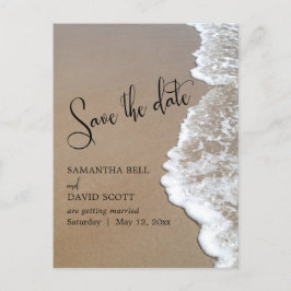Cartão Postal De Anúncio Sand & Foam Beach Casamento Salve a Data