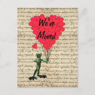 Cartão Postal De Anúncio Sapo engraçado mudança de endereço
