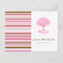 SAVE O DIA, Postcard Chic Pink & Brown