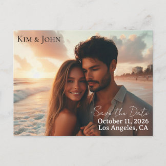 Cartão Postal De Anúncio Save the Date Announcement Postcard