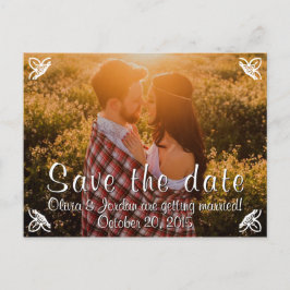 Cartão Postal De Anúncio Save the Date com Foto Simples!